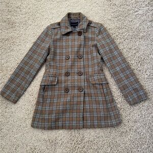 Banana Republic Plaid Double-Breasted Women's Coat Size Small